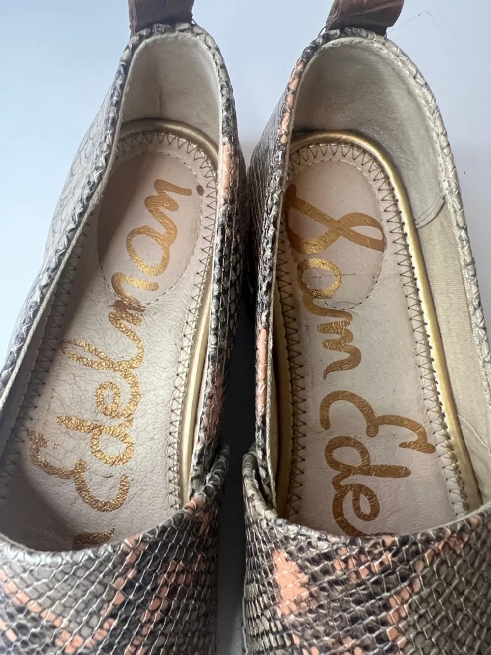 Sam Edelman Snakeskin Espadrille Flats Size 7.5 Slip On